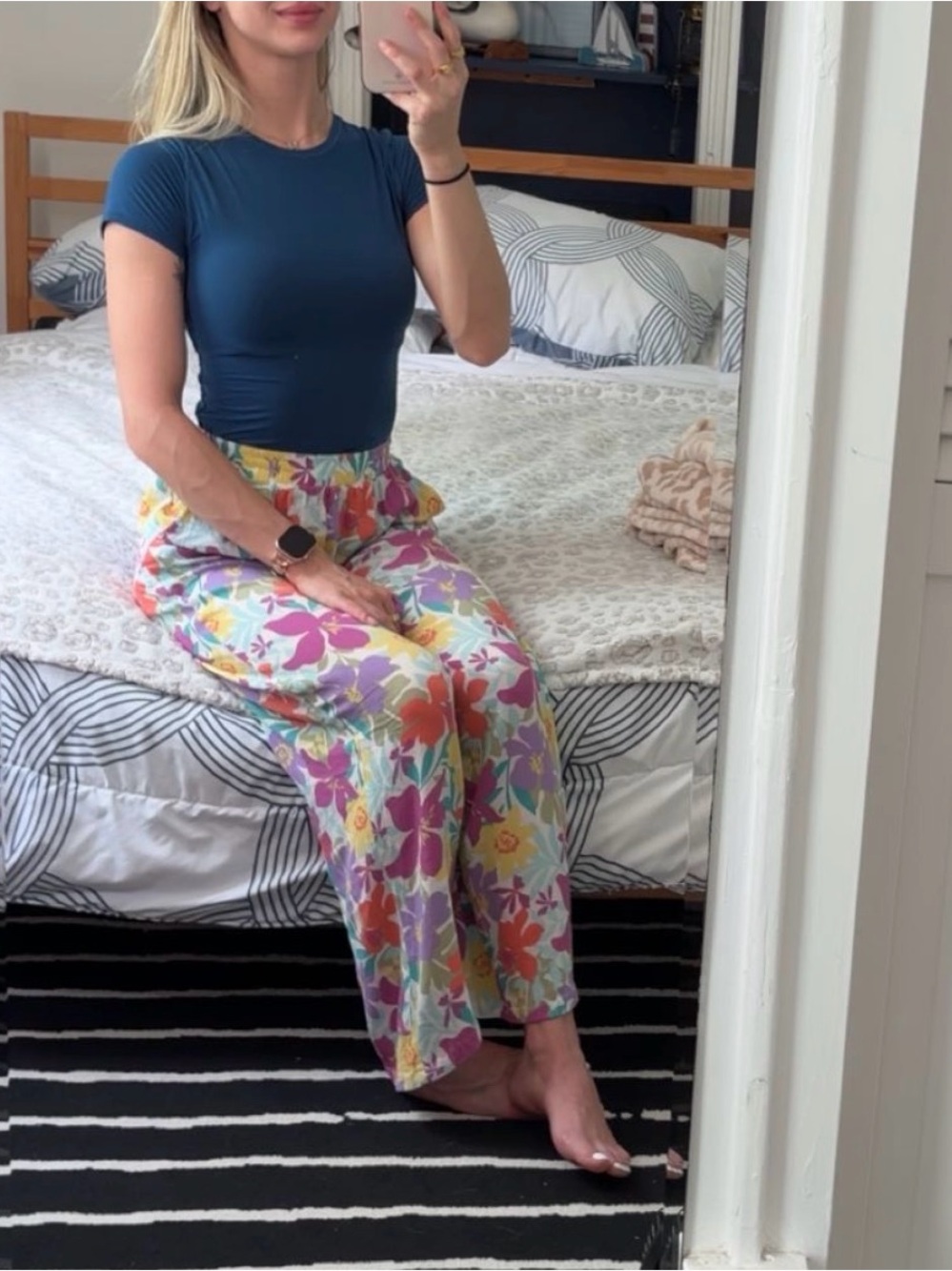 Billabong Seaside Vibrant High Waisted Wide Leg Beach Pants Sweet Orchid Small